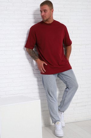 Футболка однотонная, 5xl (бордовый)