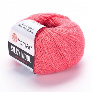 Пряжа YarnArt Silky wool 35% шелк/65% шерсть 25гр №332 Розовый