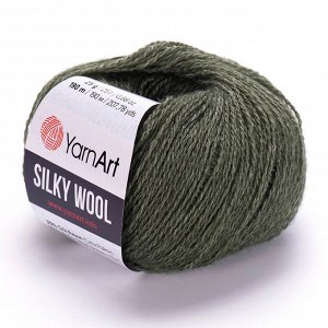 Пряжа YarnArt Silky wool 35% шелк/65% шерсть 25гр №346 Хаки