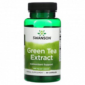 Зеленый чай Swanson Green Tea Extract 500мг - 60 капсул