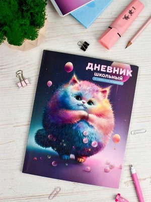 Дневник школьный, А5+, 48 л, интегральный переплёт, выборочный УФ-лак, матовая ламинация