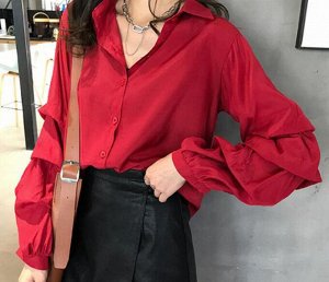 Блуза-рубашка красная