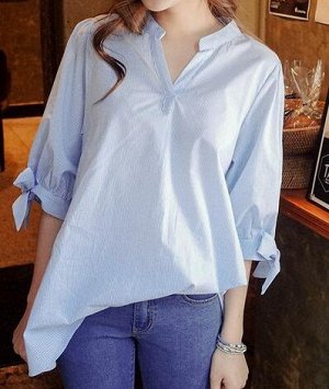 Блуза-рубашка голубая