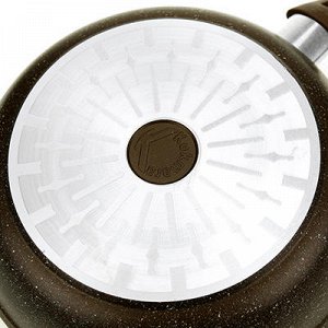 "Мрамор кофейный" Сковорода с тефлоновым покрытием д26см, h6