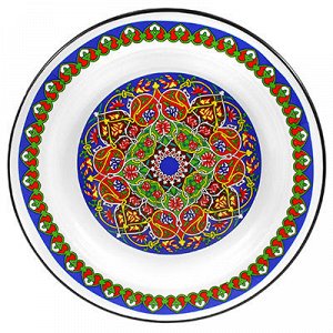 Блюдо эмалированное "Арабская" 2л, д36см, h3,5см, белый (Рос
