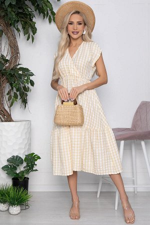 Платье Коста-Рика желтое в клетку П10448