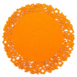 Подставка под горячее "Цветочный кант" д38см войлок апельсин
