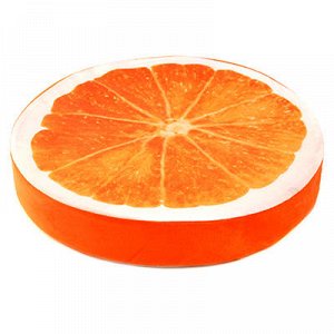 Подушка для сиденья д37х6,5см "Фотопечать" "Апельсин" плюш (