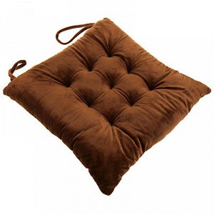 Подушка для стула 39х39х5см "Моно", коричневый, искусственна