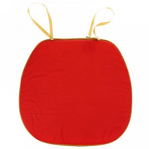 Подушка для стула 40х39х1,5см "МОНО" х/б, красный (наполните