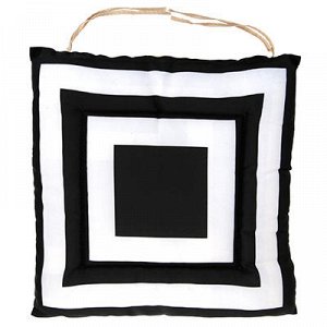 Подушка для стула 40х40х2,5см "Черный квадрат" полиэстер (на