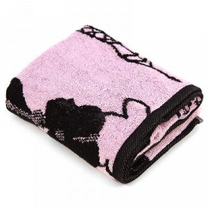 "Parisienne" Полотенце махровое 50х70см, розово-черный (Росс