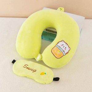 Подушка для шеи, с эффектом памяти, дорожная подушка для сна, с маской для глаз