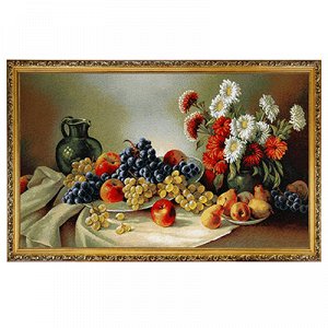 Картина 115х70см гобелен "Натюрморт с виноградом", деревянна