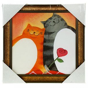 Картина 24х24см "Коты. Любовь" (Россия)