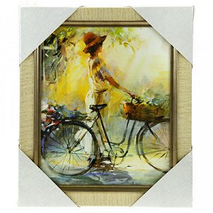 Картина 25х20см "Дама с велосипедом" (Россия)