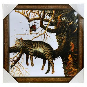Картина 40х40см "Кот на ветке" (Россия)