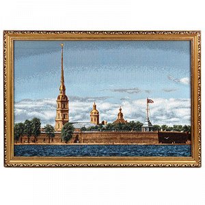 Картина 55х35см гобелен "Петропавловская крепость", деревянн
