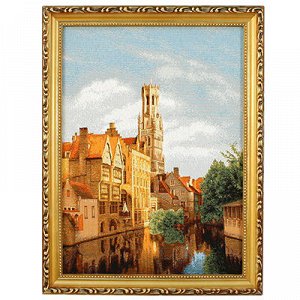 Картина гобелен 35х27см "Брюгге", евро, деревянная рама 3см