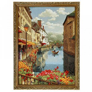 Картина гобелен 35х48см "Венеция город на воде", деревянная