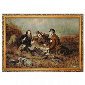 Картина гобелен 70х50см "Три охотника", деревянная рама 3см