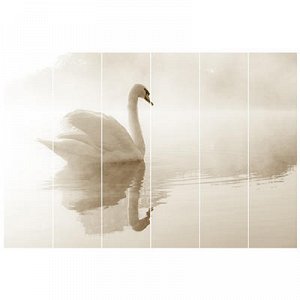 Картина на досках 40х60см "Лебедь", сосна (Россия)