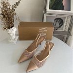 Женские туфли &quot;слингбэки&quot;, в сеточку, цвет бежевый