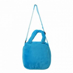 Мягкая сумочка "Цветочек" с сердечками, на синем