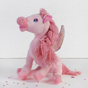 Мягкая игрушка "Лошадь" с кудрявой челкой, с косой, крыльями, цвета МИКС