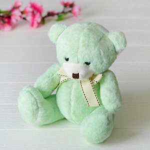Мягкая игрушка "Медведь" 20 см, с бантом, цвет мятный