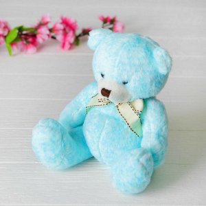 Мягкая игрушка "Медведь" 20 см, с бантом, цвет голубой