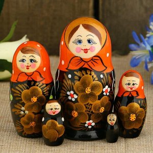 Матрёшка «Инна», оранжевый платок, 5 кукольная, 10,5 см