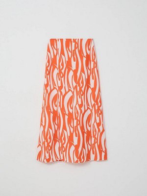 Юбка с разрезом, S1060/flame