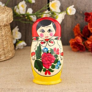 Матрёшка «Семёновская», красный платок, 5 кукольная, 14 см