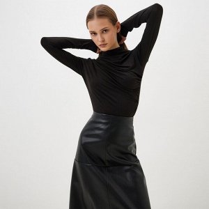 Лонгслив с драпировкой женский MIST: Classic Collection, чёрный