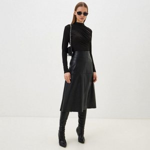 Лонгслив с драпировкой женский MIST: Classic Collection, чёрный