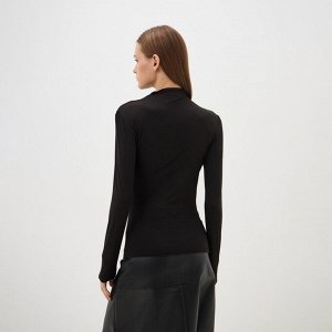 Лонгслив с драпировкой женский MIST: Classic Collection, чёрный