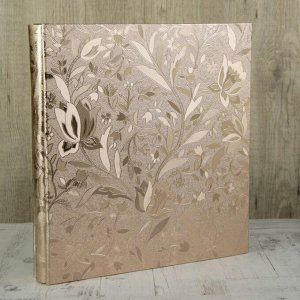 Фотоальбом магнитный 20 листов "Серебряные цветы" кожзам 5,5х35х33 см