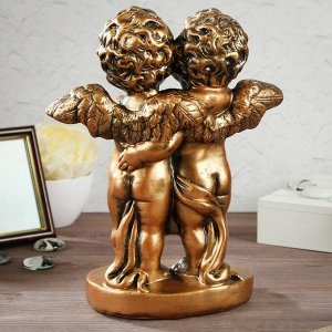 Статуэтка "Пара ангелов с корзиной цветов", бронзовый