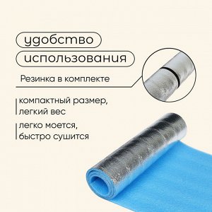 Коврик туристический maclay, с фольгой, 180x60x1 см, голубой