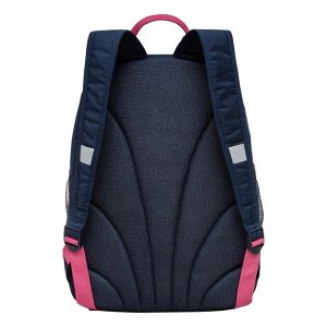 Рюкзак школьный GRIZZLY с карманом для ноутбука 13", жесткой спинкой, двумя отделениями, для девочки