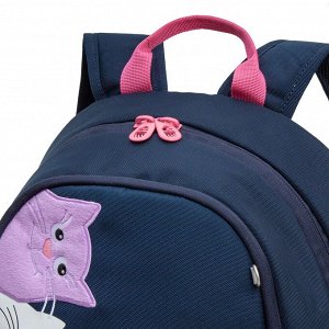 Рюкзак школьный GRIZZLY с карманом для ноутбука 13", жесткой спинкой, двумя отделениями, для девочки