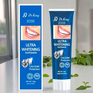 Зубная паста С КАЛЬЦИЕМ для укрепления и осветления эмали зубов Dr.Kang ULTRA WHITENING CALCIUM Protection, Ментол 120г. Корея