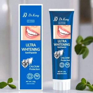 Зубная паста С КАЛЬЦИЕМ для укрепления и осветления эмали зубов Dr.Kang ULTRA WHITENING CALCIUM Protection, Ментол 120г. Корея