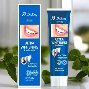 Зубная паста С КАЛЬЦИЕМ для укрепления и осветления эмали зубов Dr.Kang ULTRA WHITENING CALCIUM Protection, Ментол 120г. Корея