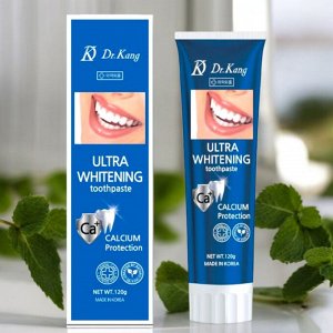 Зубная паста С КАЛЬЦИЕМ для укрепления и осветления эмали зубов Dr.Kang ULTRA WHITENING CALCIUM Protection, Ментол 120г. Корея