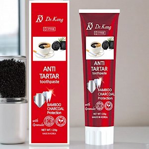 Зубная паста с бамбуковым углем для удаления зубного камня Dr.Kang ANTI TARTAR CHARCOAL, Ментол, 120г. Корея