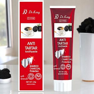 Зубная паста с бамбуковым углем для удаления зубного камня Dr.Kang ANTI TARTAR CHARCOAL, Ментол, 120г. Корея