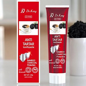 Зубная паста с бамбуковым углем для удаления зубного камня Dr.Kang ANTI TARTAR CHARCOAL, Ментол, 120г. Корея