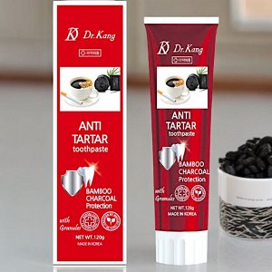 Зубная паста с бамбуковым углем для удаления зубного камня Dr.Kang ANTI TARTAR CHARCOAL, Ментол, 120г. Корея
